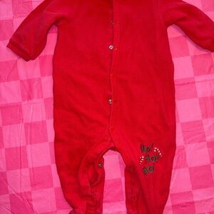 Vibrant Red Kids Footie Pajamas
